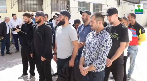 Новую группу мобилизованных Дербентского района отправили на учебный полигон.