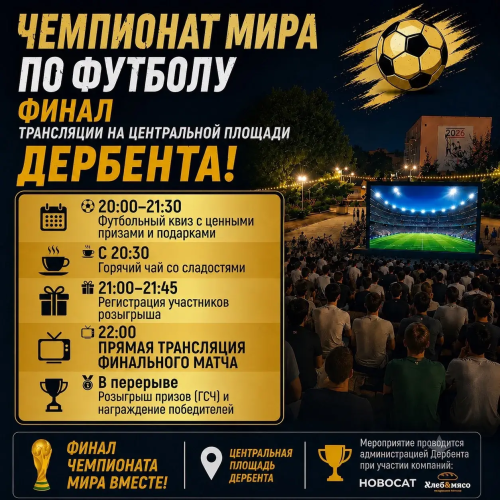 Финал чемпионата мира – на центральной площади Дербента!